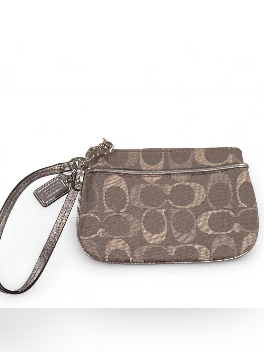 Coach gray wristlet